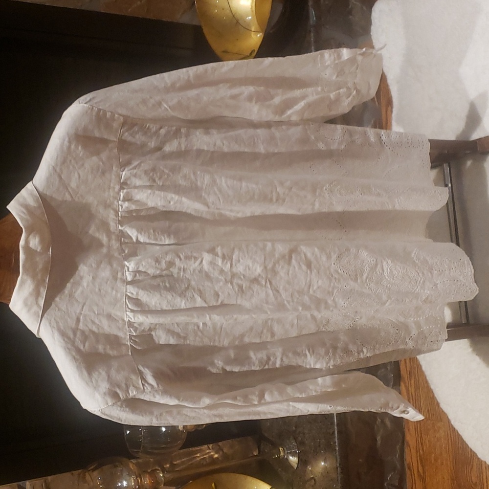 Nwt Elie Tahari medium 100% linnen shirt with buttons Delicate Lace - Picture 7 of 13